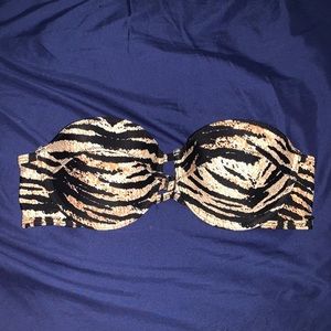 Tiger-print bikini top